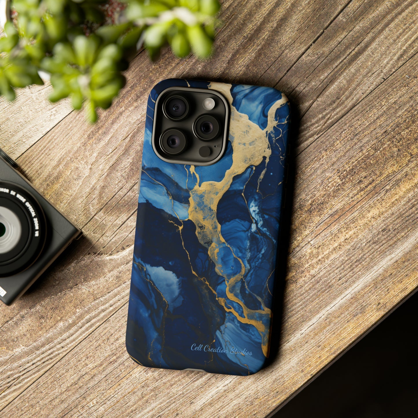 "Azure Elegance Marble" -Tough iPhone Cases