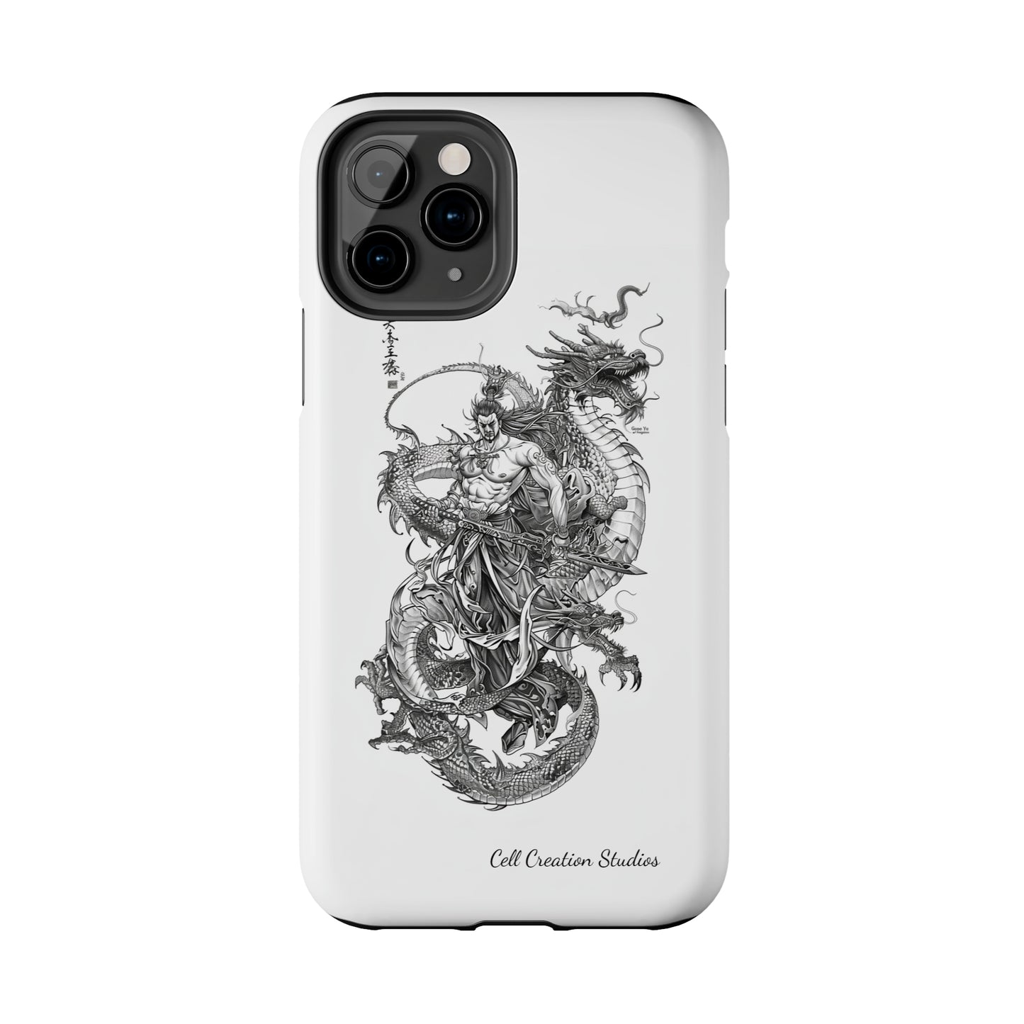 "Samurai and Dragon Sketch" -Tough iPhone Cases