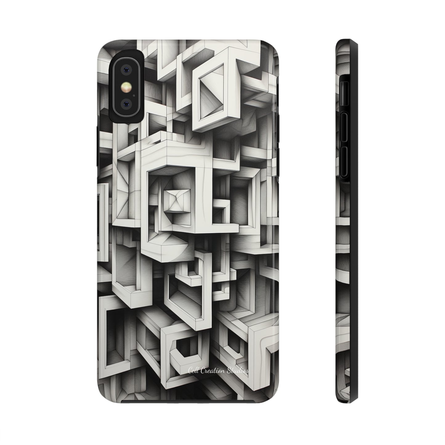 The "Geometric Right Angles" Cell Phone Case -Experience Sleek Simplicity-Tough Phone Cases