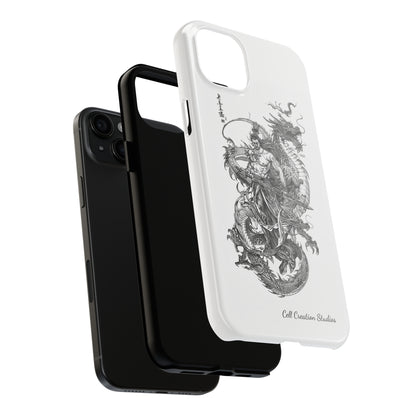 "Samurai and Dragon Sketch" -Tough iPhone Cases