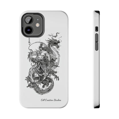 "Samurai and Dragon Sketch" -Tough iPhone Cases