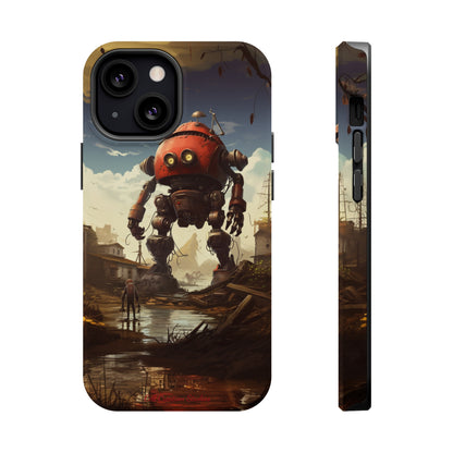 Introducing the "Urban Encounter" Cell Phone Case – Witness the Epic Convergence of Man and Giant Robot -MagSafe Tough Cases