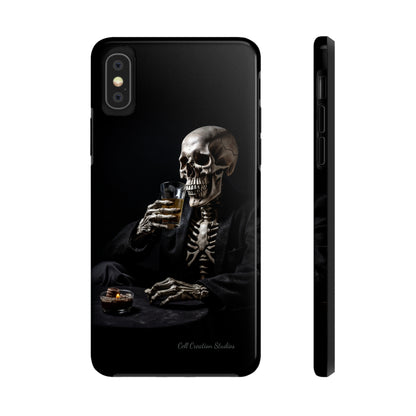 "Embrace the Dark Side with Our Skeleton Drinking Phone Case" -Tough Phone Cases