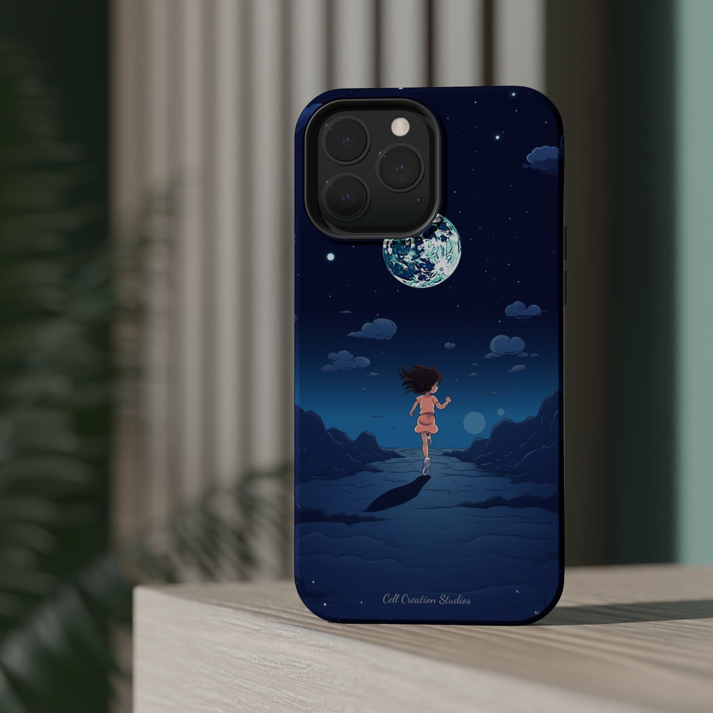 Introducing the "Moonlit Runner" Cell Phone Case – Embrace Adventure with a Captivating Lunar Design -MagSafe Tough Cases