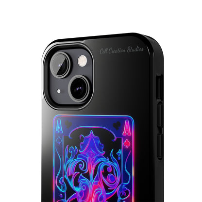 Introducing the "Neon Ace of Hearts" Cell Phone Case – Elevate Your Style with a Dazzling Card -Tough Phone Cases