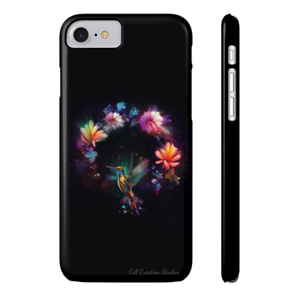 Introducing the "Floral Harmony Hummingbird" Cell Phone Case – Where Elegance Meets Nature -Slim Phone Cases