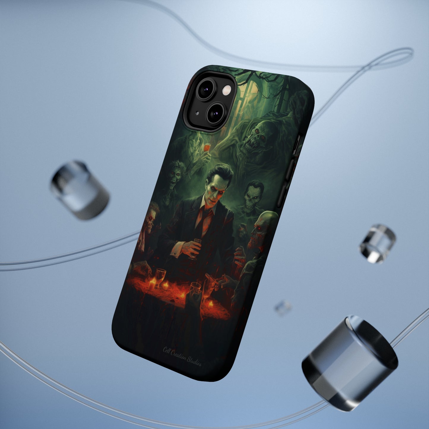 Introducing the "Dracula's Halloween Soiree" Cell Phone Case – Join the Spooky Gathering -MagSafe Tough Cases