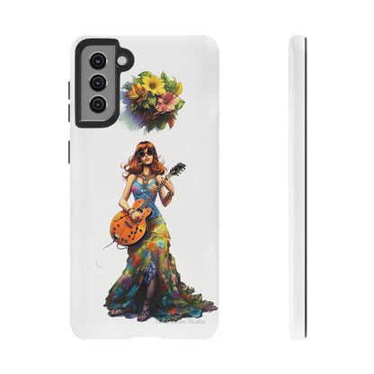 Introducing the "Hippie Chick Groove" Cell Phone Case – Retro Vibes and Musical Delight -Tough Cases