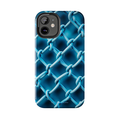 Introducing the "Elegant Chainlink" Cell Phone Case – Embrace Contemporary Style with Blue Chain Link Design -Tough Phone Cases