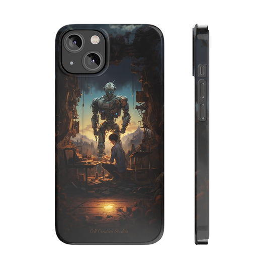 Introducing the "Mechanical Bond" Cell Phone Case – Witness a Captivating Moment of Giant Robot and Boy -Slim Phone Cases