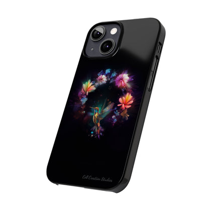 Introducing the "Floral Harmony Hummingbird" Cell Phone Case – Where Elegance Meets Nature -Slim Phone Cases