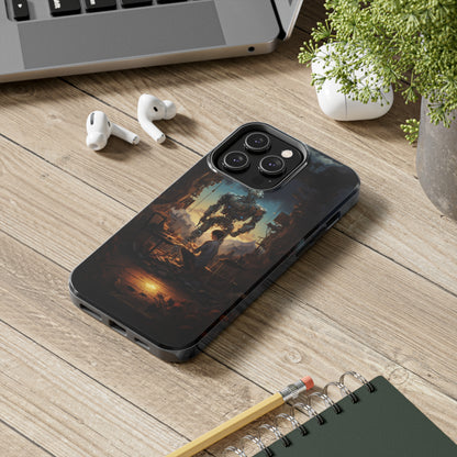 Introducing the "Mechanical Bond" Cell Phone Case – Witness a Captivating Moment of Giant Robot and Boy -Tough Phone Cases