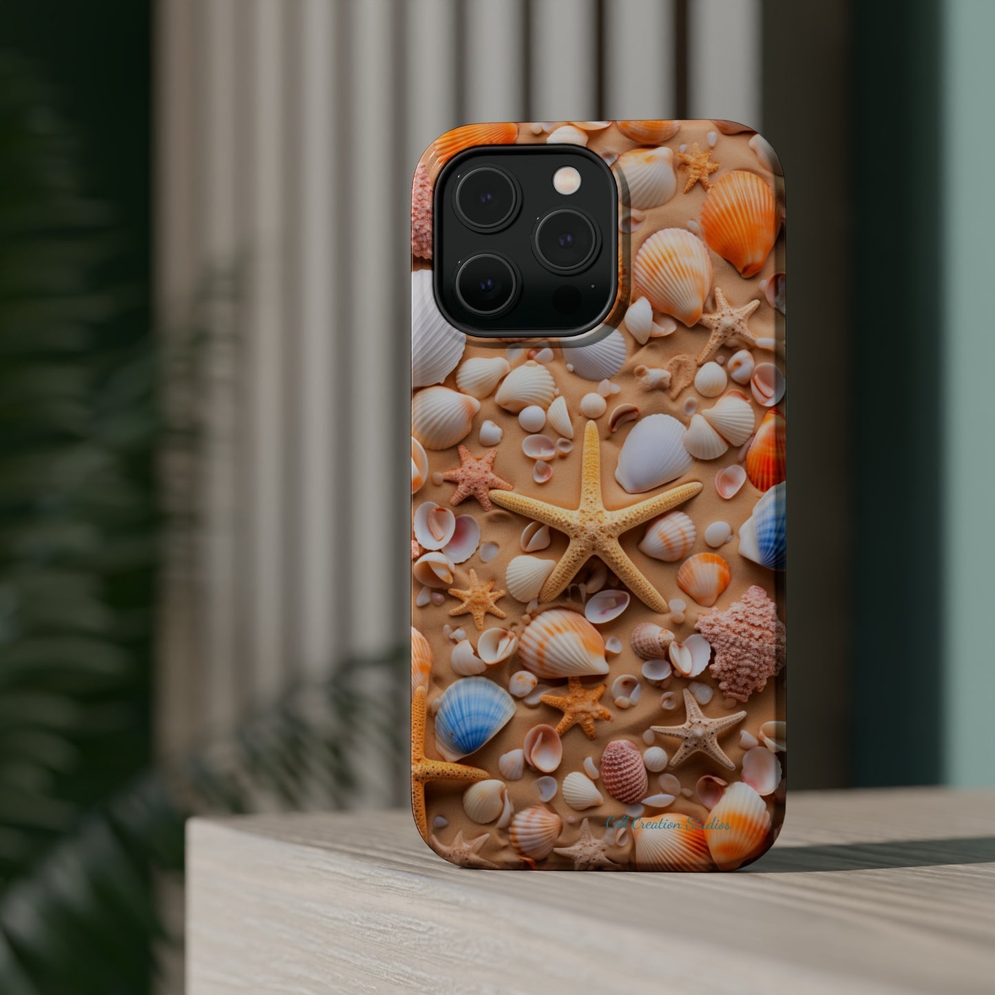 "Seaside Serenity Phone Case: Starfish and Seashells" -MagSafe Tough Cases