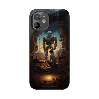 Introducing the "Mechanical Bond" Cell Phone Case – Witness a Captivating Moment of Giant Robot and Boy -Slim Phone Cases