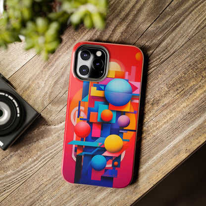 The "Geometric Red Background" Cell Phone Case- Upgrade Your Phone's Aesthetics -Tough Phone Cases