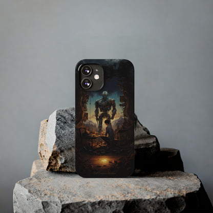 Introducing the "Mechanical Bond" Cell Phone Case – Witness a Captivating Moment of Giant Robot and Boy -Slim Phone Cases