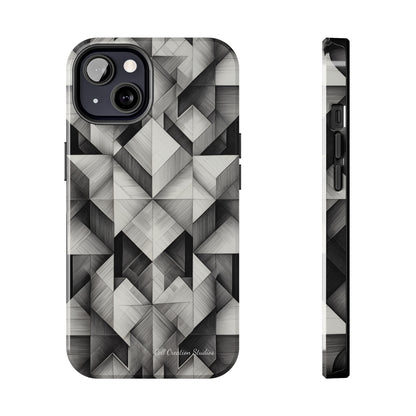 The "Black and White Geometric Pattern" Cell Phone Case- Elevate Your Phone's Style-Tough Phone Cases