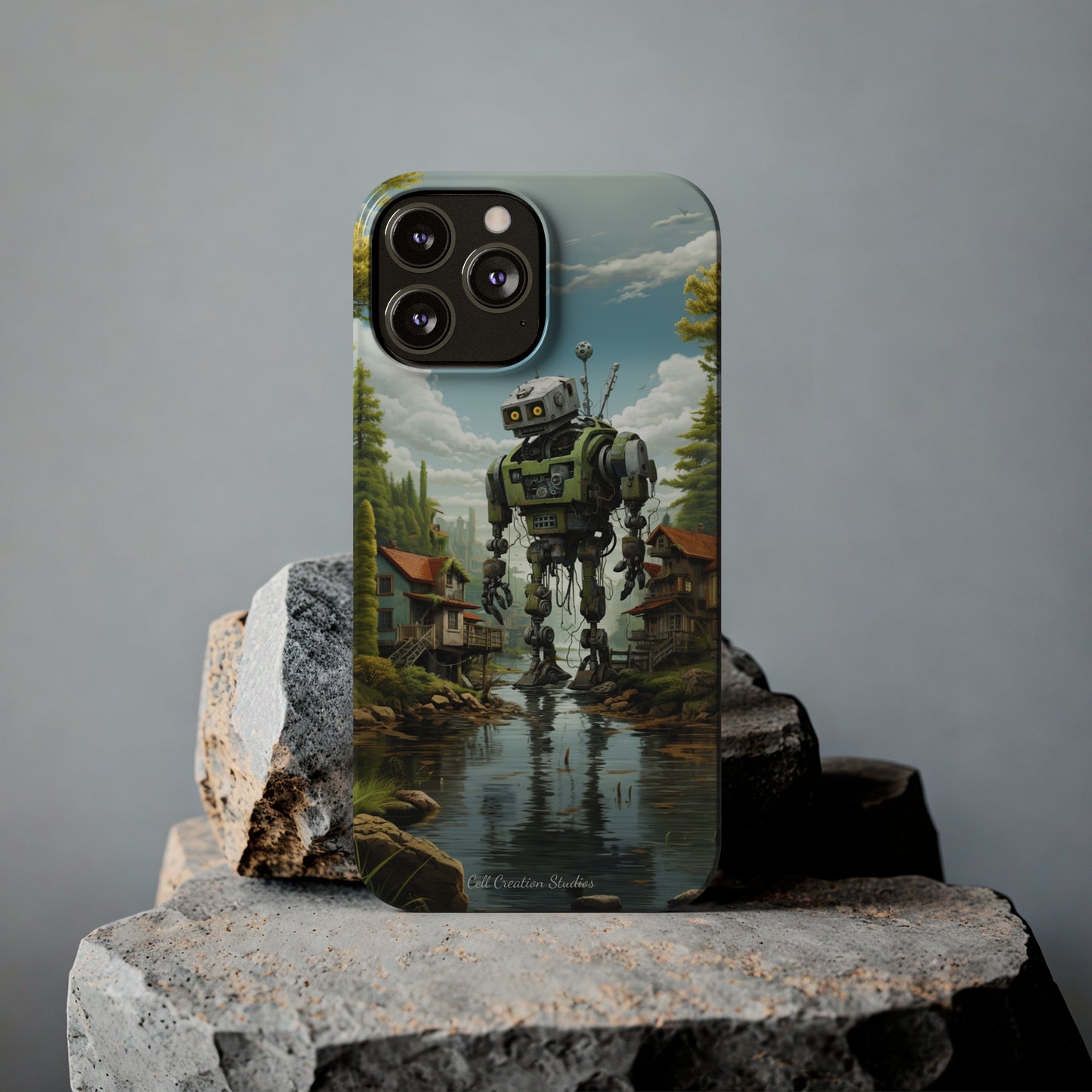 Introducing the "Robo-Rescue" Cell Phone Case – Witness a Heartwarming Scene of Robot Seeking Assistance -Slim Phone Cases