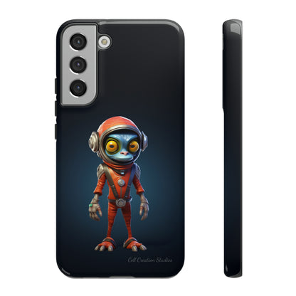 The "AstroGuard" Animated Blue Alien Astronaut Phone Case -Tough Cases