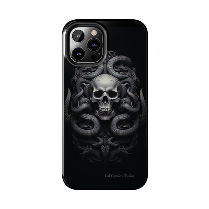 Introducing the "Monochrome Skull and Snakes" Cell Phone Case – A Bold Statement -Tough Phone Cases