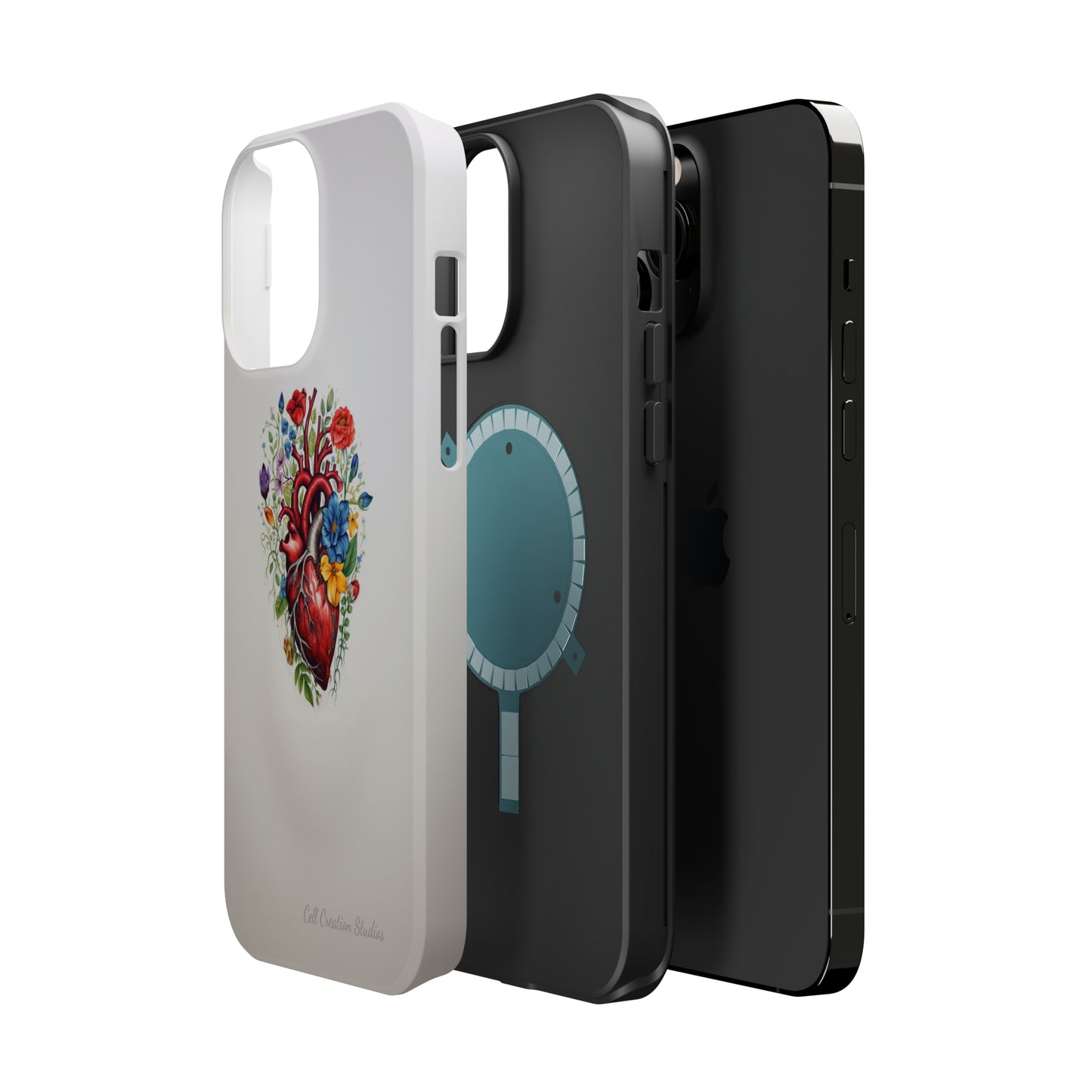 "Floral Heart Harmony" -MagSafe Tough iPhone Cases