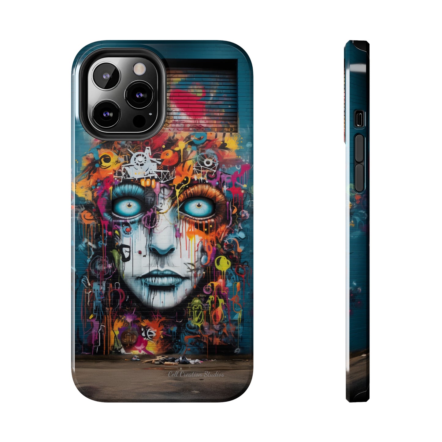 Elevate Your Style with our "Graffiti Face Concrete Wall" Phone Case -Tough Phone Cases