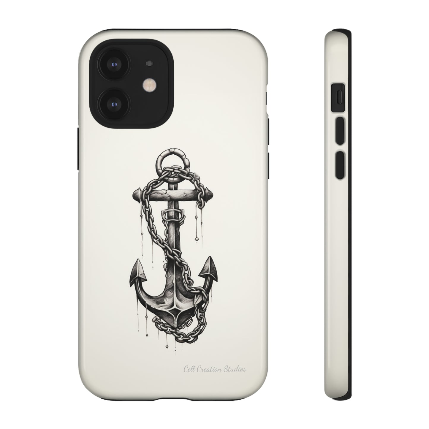 "Nautical Elegance Anchor" -Tough iPhone Cases