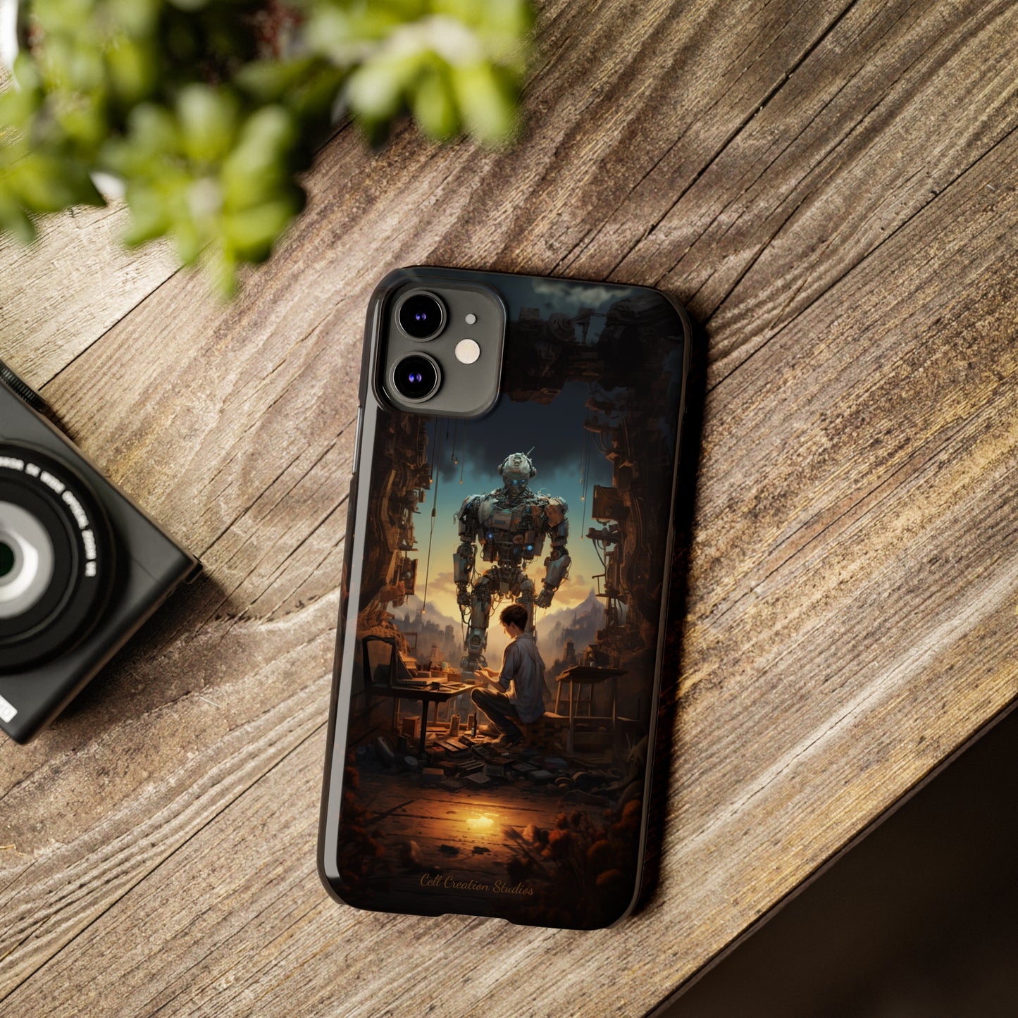 Introducing the "Mechanical Bond" Cell Phone Case – Witness a Captivating Moment of Giant Robot and Boy -Slim Phone Cases