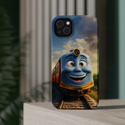 The "Smiling Blue Train" Phone Case -MagSafe Tough Cases