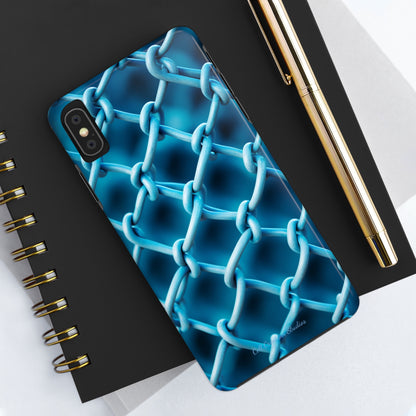 Introducing the "Elegant Chainlink" Cell Phone Case – Embrace Contemporary Style with Blue Chain Link Design -Tough Phone Cases