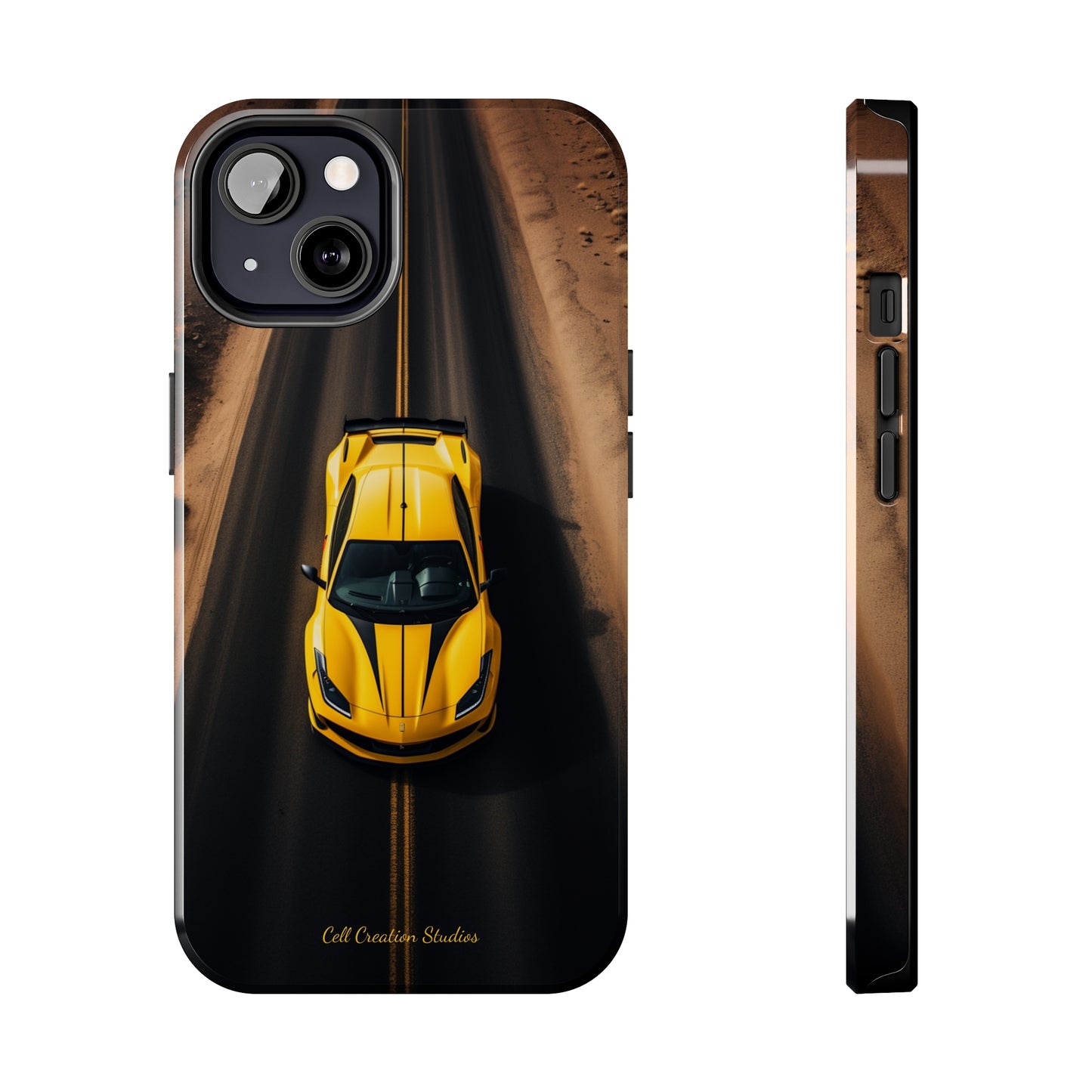 Introducing the "Desert Speedster" Cell Phone Case – Feel the Thrill of a Ferrari Racing through the Desert! -Tough Phone Cases