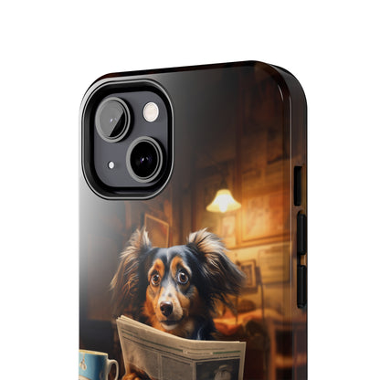 Introducing the "Pup's Perusal" Cell Phone Case – Unleash Heartwarming Humor -Tough Phone Cases