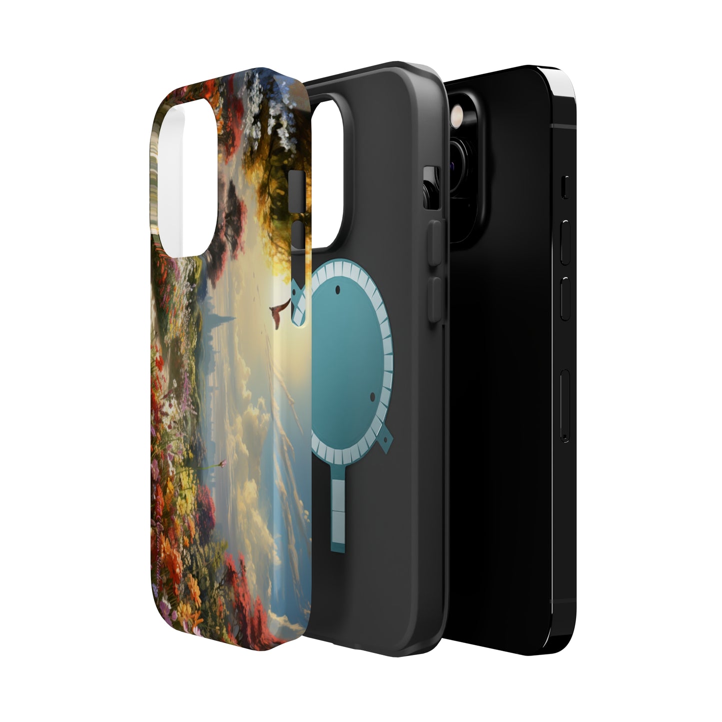 Introducing the "Floral Haven" Cell Phone Case – Where Nature and Urban Marvels Converge! -MagSafe Tough Cases