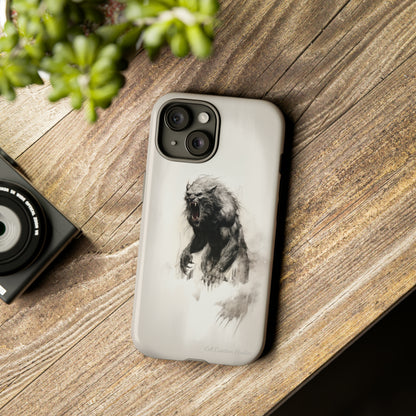 "Moonlit Shadow" Werewolf Sketch Cell Phone Case -Tough Cases