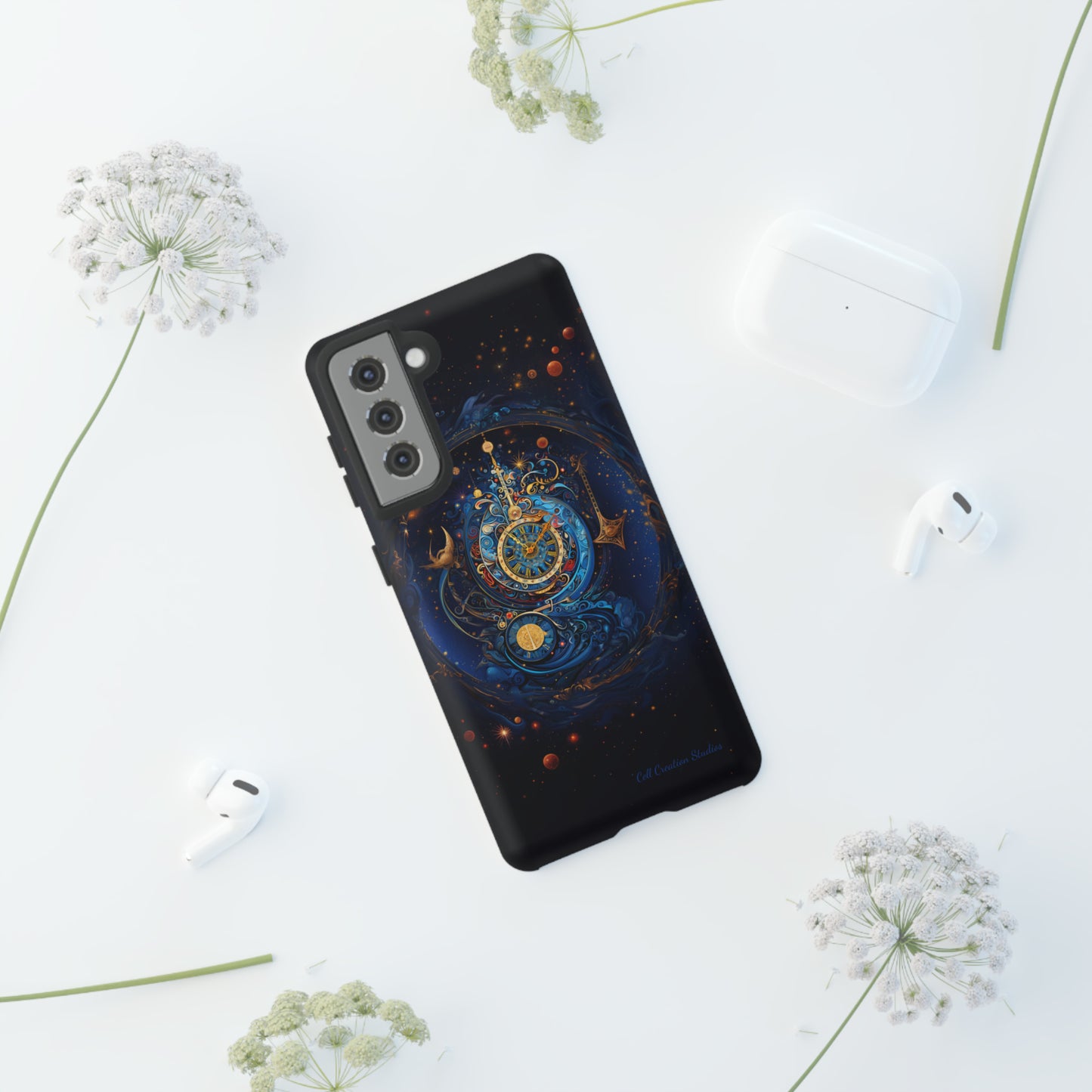 "Cosmic Clock Elegance" -Tough Samsung Phone Cases