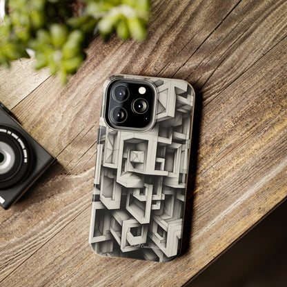 The "Geometric Right Angles" Cell Phone Case -Experience Sleek Simplicity-Tough Phone Cases