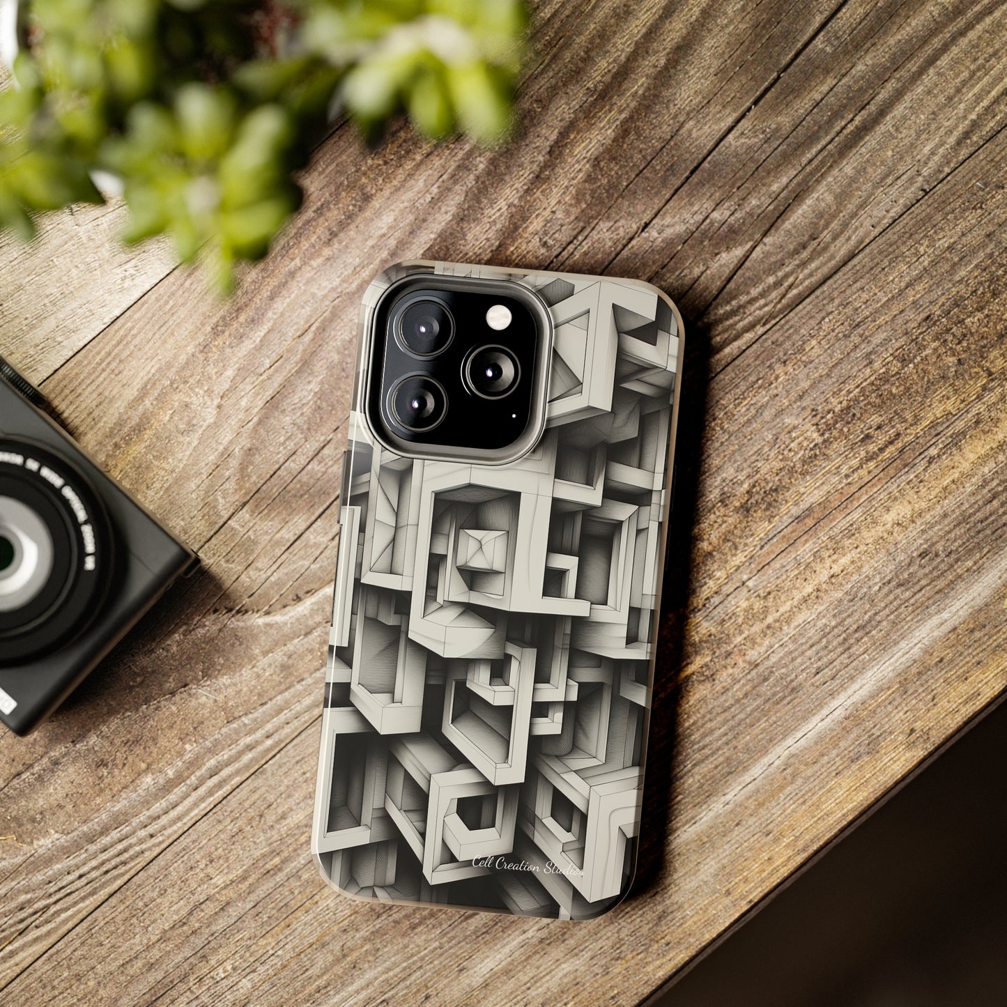 The "Geometric Right Angles" Cell Phone Case -Experience Sleek Simplicity-Tough Phone Cases