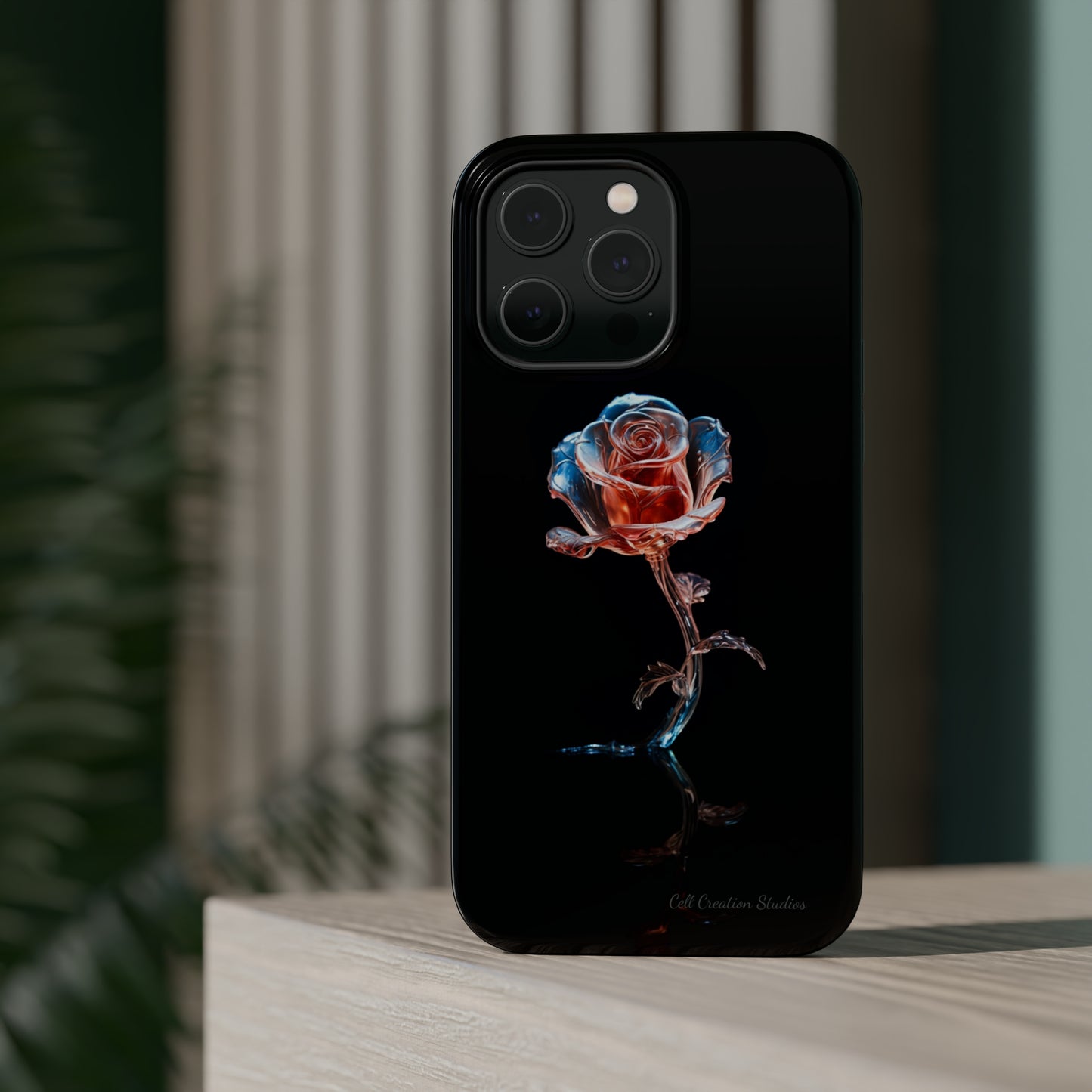 The "Glass Rose Elegance" Phone Case -MagSafe Tough Cases