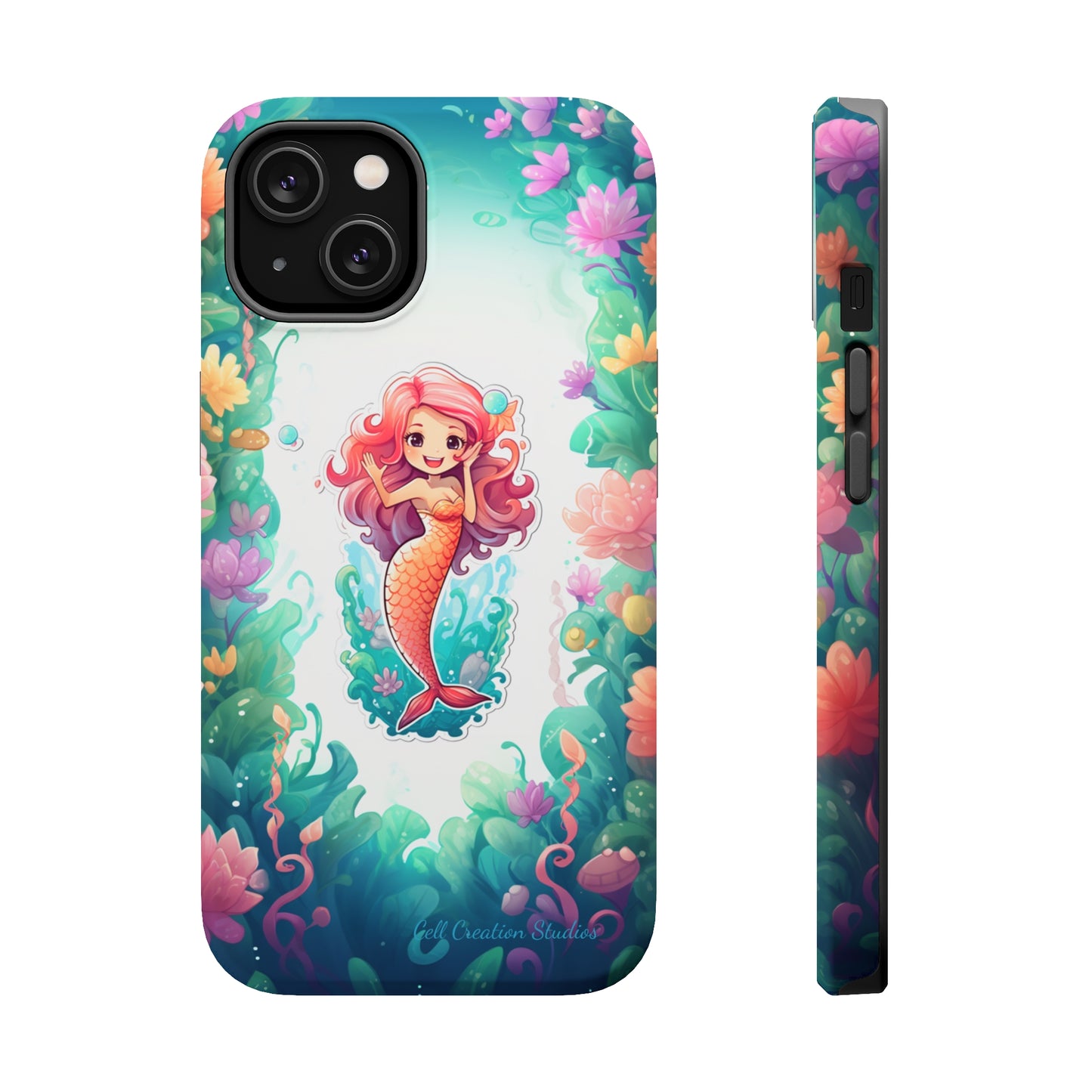 "Pink Seaflower Mermaid" -MagSafe Tough iPhone Cases