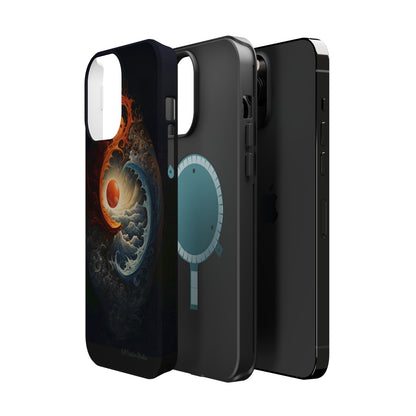 "Dual Elements Clash: Fire and Water Abstract" Phone Case -MagSafe Tough Cases