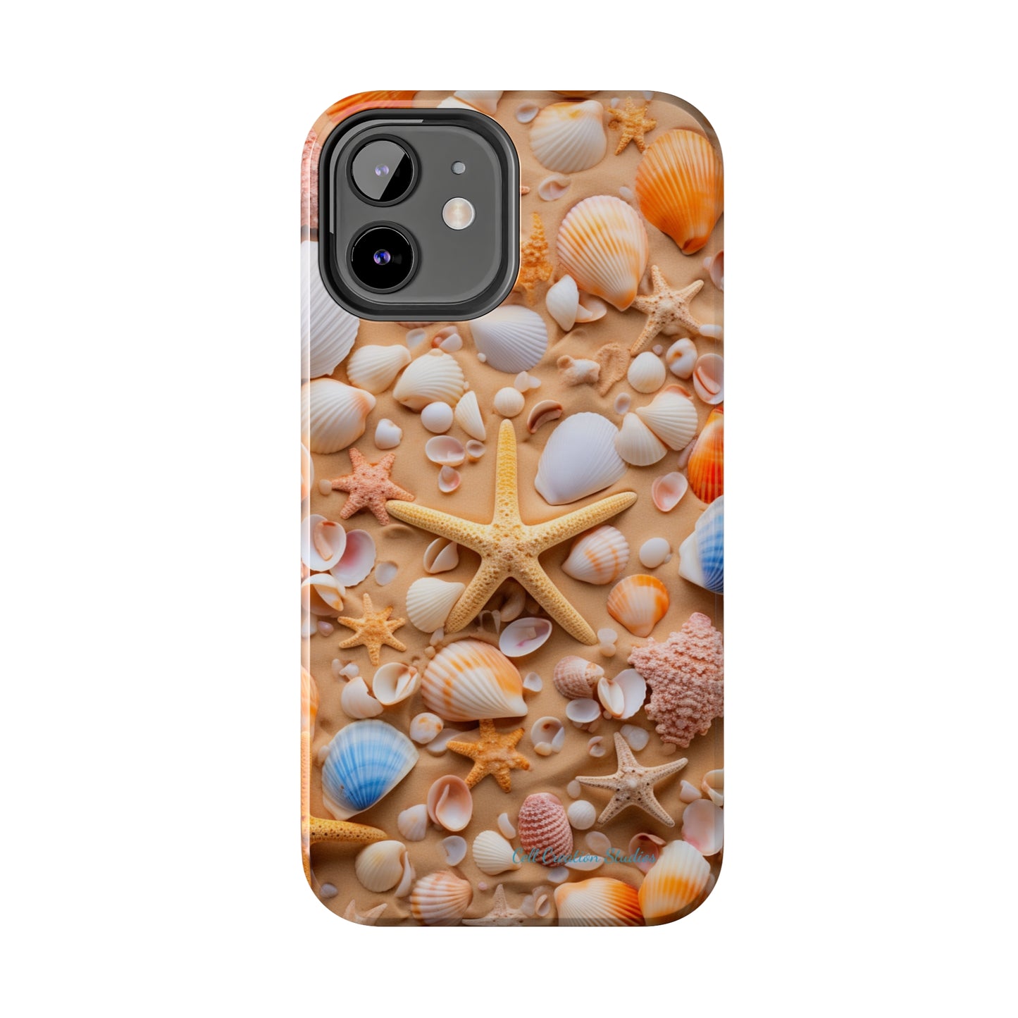 "Seaside Serenity Phone Case: Starfish and Seashells" -Tough Phone Cases