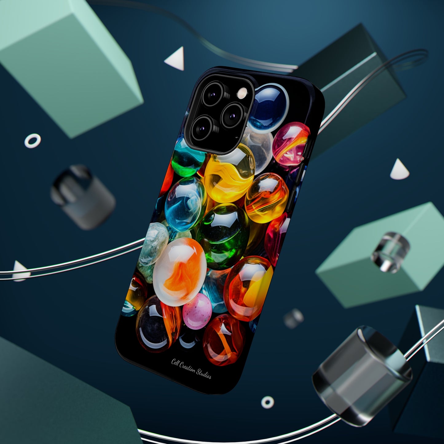 Introducing the "Vibrant Marbles Mosaic" Cell Phone Case – Carry a Kaleidoscope of Colors! -MagSafe Tough Cases