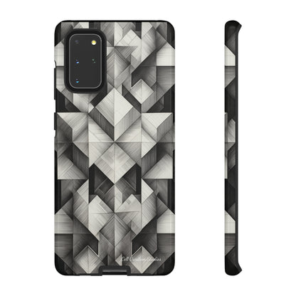 The "Black and White Geometric Pattern" Cell Phone Case- Elevate Your Phone's Style -Tough Cases