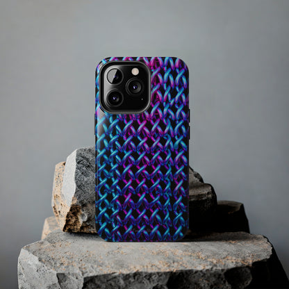 Introducing the "Neon Chainlink Glow" Cell Phone Case – Illuminate Your Style with Vibrant Chain Pattern Design -Tough Phone Cases