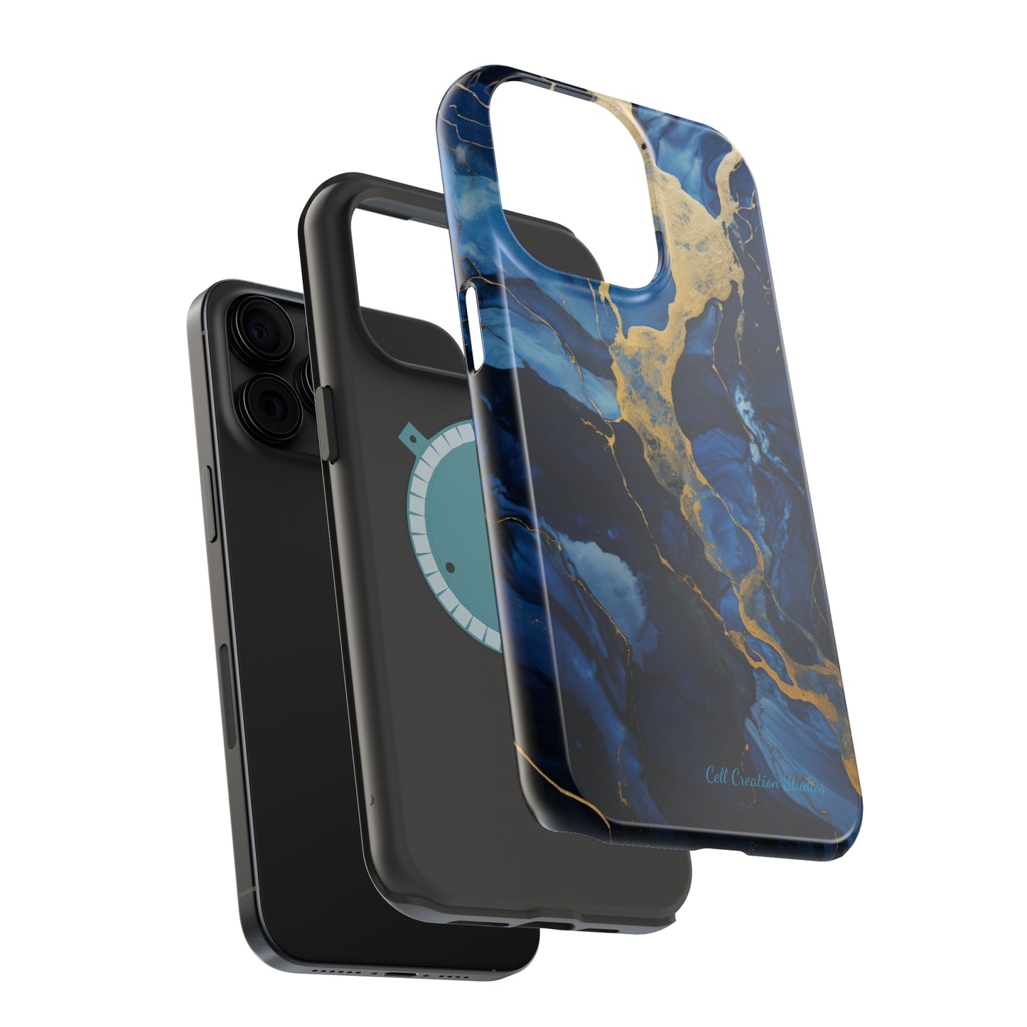 "Azure Elegance Marble" -MagSafe Tough iPhone Cases