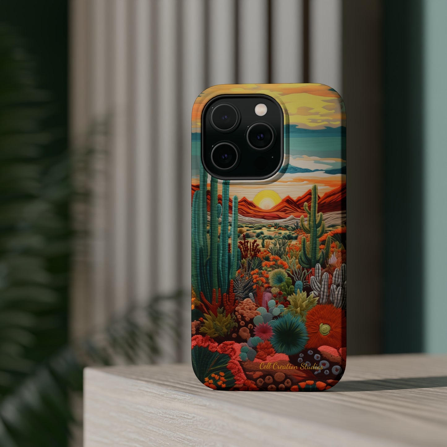 "Desert Bloom Embroidery" -MagSafe Tough iPhone Cases