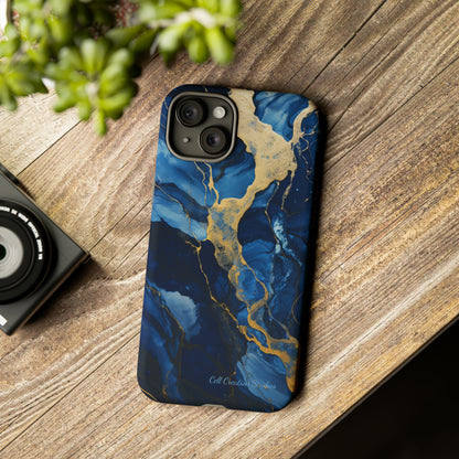 "Azure Elegance Marble" -Tough iPhone Cases