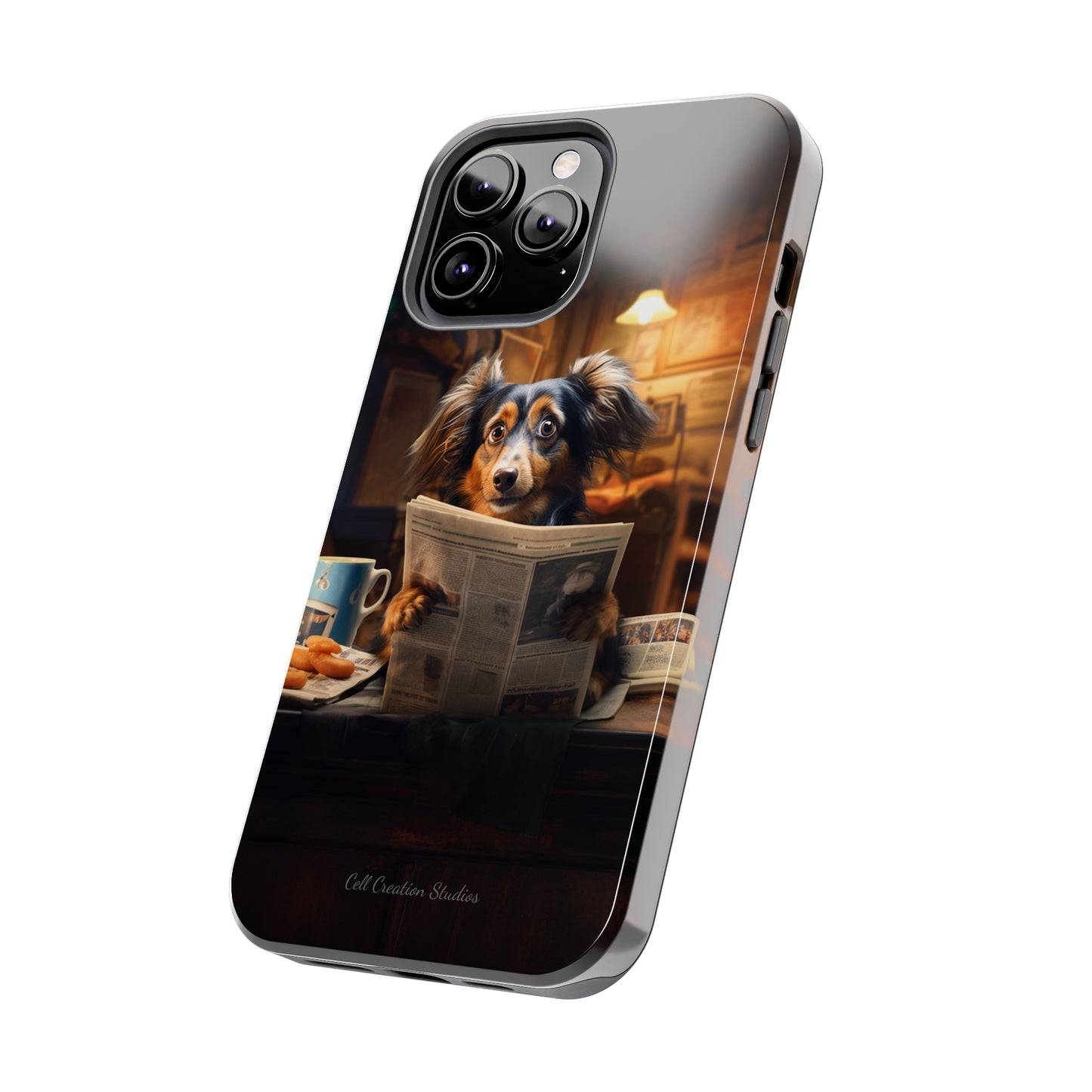 Introducing the "Pup's Perusal" Cell Phone Case – Unleash Heartwarming Humor -Tough Phone Cases