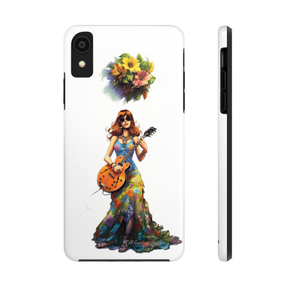 Introducing the "Hippie Chick Groove" Cell Phone Case – Retro Vibes and Musical Delight -Tough Phone Cases