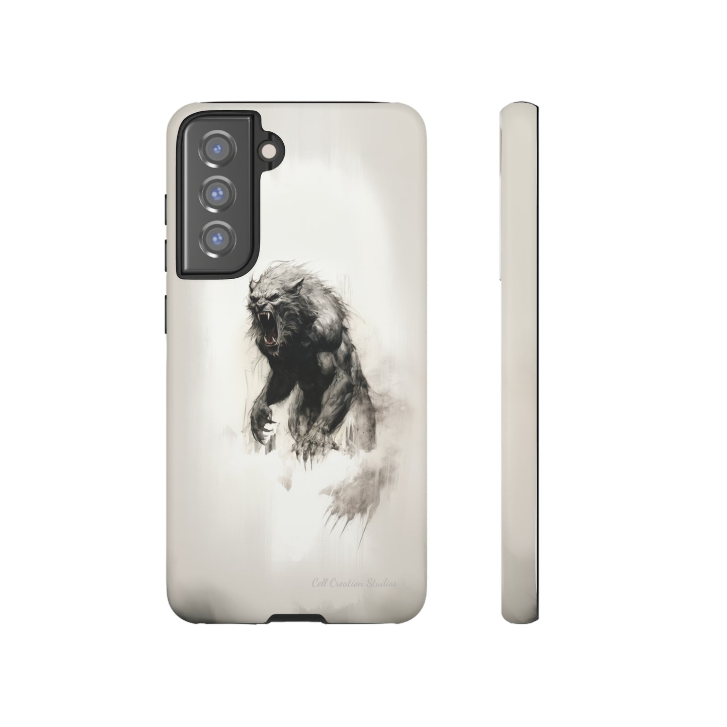 "Moonlit Shadow" Werewolf Sketch Cell Phone Case -Tough Cases